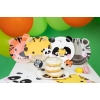 Talerzyki urodziny tort zwierzęta safari zoo 4x